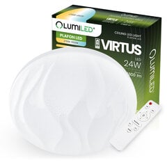 Plafond LED Virsmas gaisma VIRTUS 24W 38,5 cm CCT + tālvadības pults LUMILED cena un informācija | Griestu lampas | 220.lv