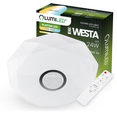 LED griestu plafons WESTA 24W Diamond Modern 39 cm CCT + tālvadības pults LUMILED цена и информация | Потолочные светильники | 220.lv