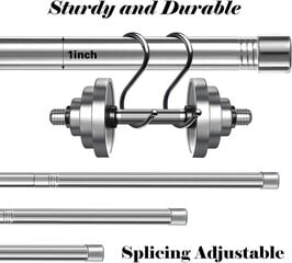 InnoGear aizkaru stanga, sudraba, 76-198 cm cena un informācija | Aizkaru stangas, karnīzes | 220.lv