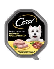 Cesar pieaugušiem suņiem, ar vistu un tītaru, 14x150 g cena un informācija | Konservi suņiem | 220.lv