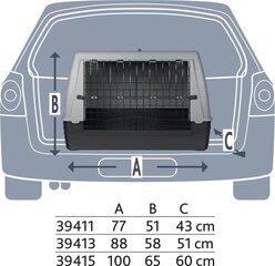 Транспортная коробка Trixie Journey S, 77x51x43 см, черный/серый цвет цена и информация | Переноски, сумки | 220.lv