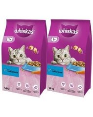 Whiskas Adult ar tunci un dārzeņiem, 2x14 kg cena un informācija | Sausā barība kaķiem | 220.lv