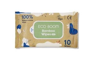 ECO BOOM bambusa mitrās salvetes 10 gab. cena un informācija | Mitrās salvetes, vienreizlietojamie paladziņi | 220.lv