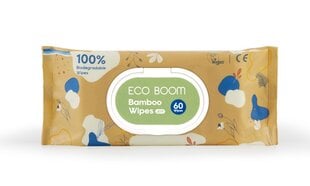 ECO BOOM bambusa mitrās salvetes 60 gab. cena un informācija | Mitrās salvetes, vienreizlietojamie paladziņi | 220.lv