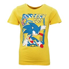 Bērnu T-krekls Sonic the Hedgehog, dzeltens cena un informācija | Zēnu krekli | 220.lv