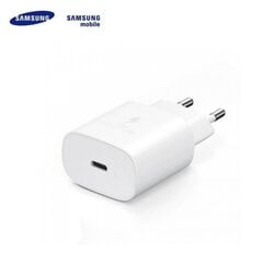 Samsung EP-TA800EWE Adaptīvs 25W Super ātrs tīkla adapteris-lādētājs USB-C 2A White (bulk) цена и информация | Зарядные устройства для телефонов | 220.lv