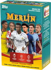 Futbola kārtis TOPPS MERLIN CHROME UEFA CLUB COMPETITIONS 2022/2023 BLASTER BOX cena un informācija | Kolekcionējamas kartiņas | 220.lv