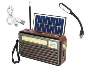 FM, AM, SW radio ar saules paneli, Bluetooth, USB, SD/TF karšu slotu un USB LED lampiņu cena un informācija | Radioaparāti, modinātājpulksteņi | 220.lv