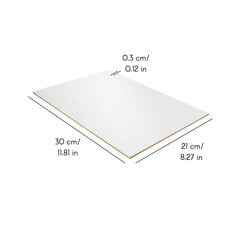 10 x A4 baltas MDF loksnes Creative Deco 300 x 210 x 3 mm Koka paneļi, modelēšana, pirogrāfija цена и информация | Шуруповерты, дрели | 220.lv