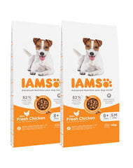 Iams ProActive Health Mature&Senior vecākiem suņiem, ar vistu, 2x12 kg cena un informācija | Sausā barība suņiem | 220.lv