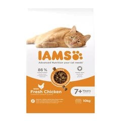 Sausā barība kaķiem - IAMS CAT SENIOR CHICKEN, 10 kg cena un informācija | Sausā barība kaķiem | 220.lv