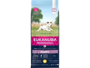 Eukanuba Puppy&Junior Small ar vistu, 18 kg cena un informācija | Sausā barība suņiem | 220.lv