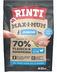 Rinti Max-i-mum Junior ar vistu, 4 kg cena un informācija | Sausā barība suņiem | 220.lv