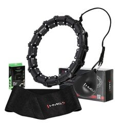 Komplekts HULA HOOP HHW02 BLACK WITH WEIGHT HMS + WAIST SUPPORT BR163 BLACK PLUZ SIZE цена и информация | Другие товары для фитнеса | 220.lv