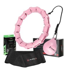 Komplekts HULA HOOP HHW02 LIGHT PINK WITH WEIGHT HMS + WAIST SUPPORT BR163 BLACK PLUZ SIZE цена и информация | Другие товары для фитнеса | 220.lv