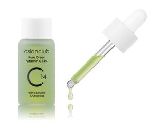 Asian Club - Pure Green Vitamin C 14%, 15ml - Осветляющая сыворотка для лица с витамином C цена и информация | Сыворотки для лица, масла | 220.lv