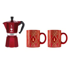 Bialetti Deco Glamour - Express Moka 6 tases sarkans ar bezmaksas krūzēm cena un informācija | Kafijas kannas, tējkannas | 220.lv