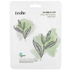 EcoBe Green Tea Ampoule Mask Pack 25ml - Освежающая листовая маска цена и информация | Маски для лица, патчи для глаз | 220.lv