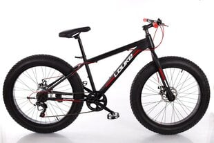 Prece ar bojājumu. Kalnu velosipēds Louke Fat bike, 26", melns/sarkans cena un informācija | Preces ar bojājumiem | 220.lv