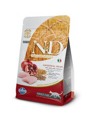 Farmina N&D Low Grain Chicken&Pomegranate Adult Cat, 5 kg cena un informācija | Sausā barība kaķiem | 220.lv