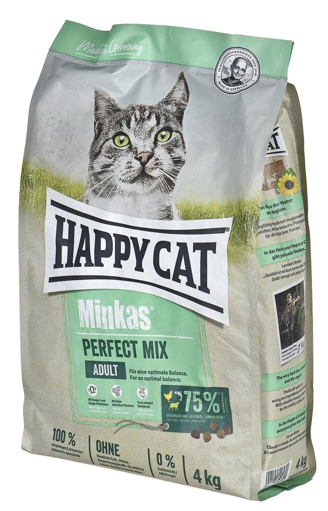 Happy Cat Mink Perfect Mix, 4 kg cena un informācija | Sausā barība kaķiem | 220.lv