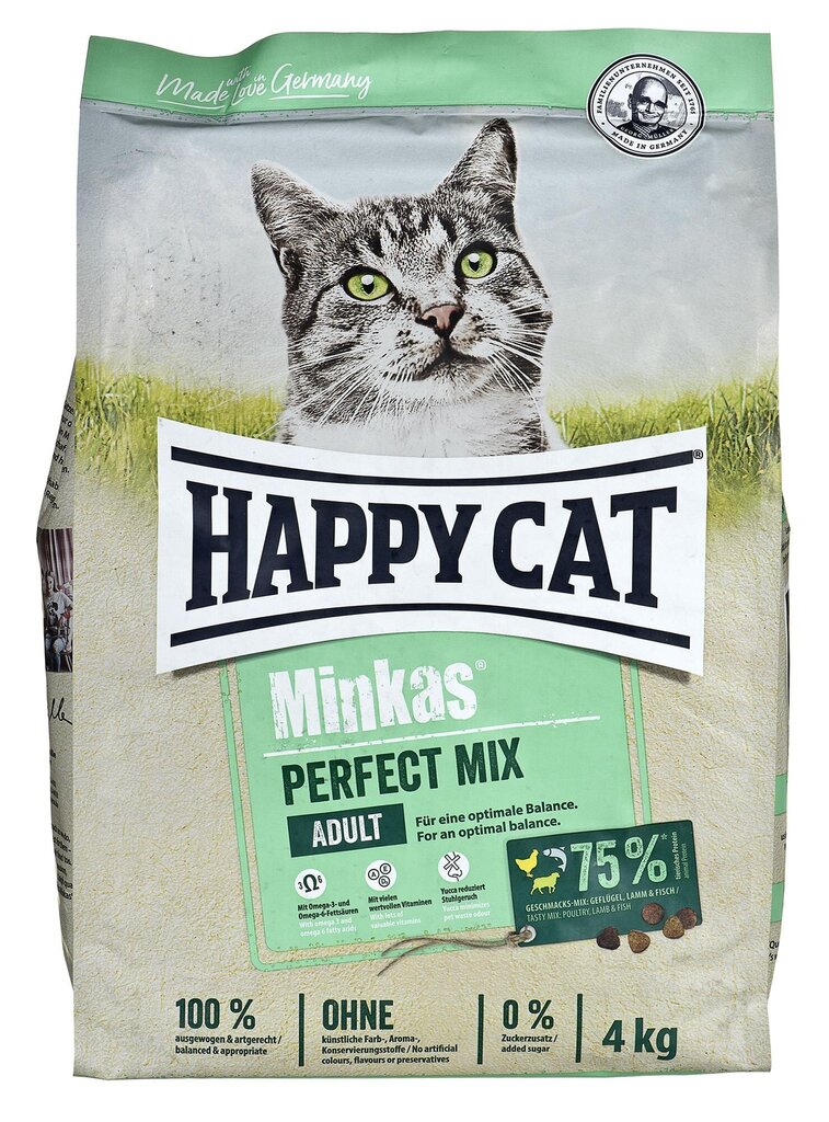 Happy Cat Mink Perfect Mix, 4 kg cena un informācija | Sausā barība kaķiem | 220.lv