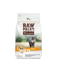 VetExpert Raw Paleo Adult Cat Turkey&Chicken, 2 kg cena un informācija | Sausā barība kaķiem | 220.lv