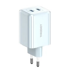 Настенное зарядное устройство THREEKEY TK111 PD 35W 2x USB-C синий цена и информация | Зарядные устройства для телефонов | 220.lv