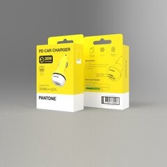 PANTONE Auto lādētājs 38W PD QC 1x USB 1x USB-C PT-PDDC05 dzeltens 102C cena un informācija | Lādētāji un adapteri | 220.lv