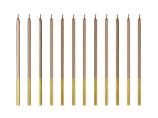Dzimšanas dienas sveces 12 gab 14cm rozā zelta cena un informācija | Svētku dekorācijas | 220.lv