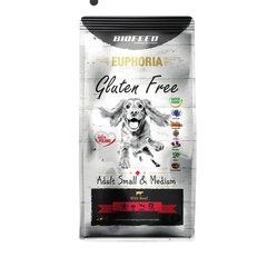 Biofeed Euphoria Gluten Free Adult Small&Medium ar liellopu gaļu, 12 kg cena un informācija | Sausā barība suņiem | 220.lv