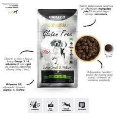 Biofeed Euphoria Gluten Free Junior Small&Medium ar jēra gaļu, 12 kg cena un informācija | Sausā barība suņiem | 220.lv