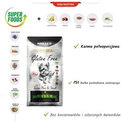 Biofeed Euphoria Gluten Free Junior Mini&Small ar jēru, 12 kg cena un informācija | Sausā barība suņiem | 220.lv