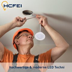 HCFEI 6 ultra plakanu mini prožektoru komplekts, 3W 230V, neitrāli balts cena un informācija | Griestu lampas | 220.lv