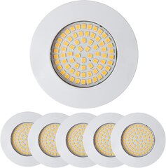 HCFEI LED Ultra Flat prožektors, 3,5 W, 230 V, matēti balts, 6 gab. cena un informācija | Griestu lampas | 220.lv