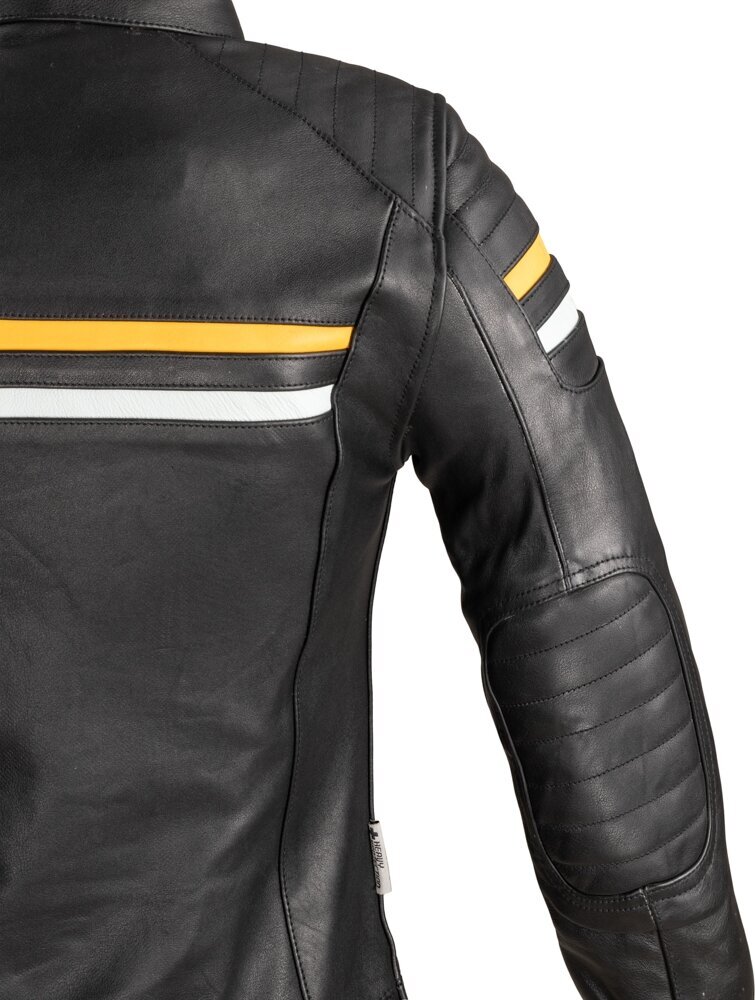 Sieviešu ādas motociklistu jaka W-TEC Stripe Lady - Black L cena un informācija | Moto jakas | 220.lv