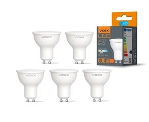 LED spuldze Videx GU10 7W, 600Lm 3000K, 5 gab. цена и информация | Лампочки | 220.lv