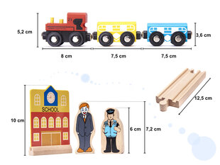 Koka vilciens ar 70 sliežu ceļa elementiem K4 cena un informācija | Attīstošās rotaļlietas | 220.lv