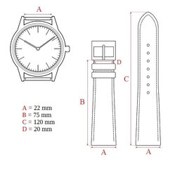 Ремешок Eichmüller 22mm, коричневый цена и информация | Мужские часы | 220.lv