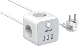 Удлинитель Tessan 3 розетки + 3 USB, 1,5 м с разъемом цена и информация | Кабели и провода | 220.lv