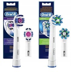 2x 100% ORIGINĀLS ORAL-B 3D, krustenisks gals cena un informācija | Uzgaļi elektriskajām zobu birstēm | 220.lv