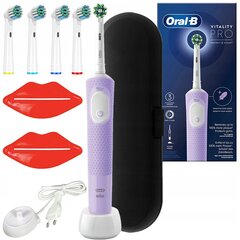 Oral-B Vitality Pro D103 Lilac Violet + rezerves uzgaļi + futrālis melns +2x iemutiņš цена и информация | Насадки для электрических зубных щеток | 220.lv