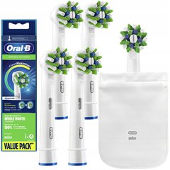 4x ORAL-B CROSS ACTION TIP EB50-AB + Oral-B balts maisiņš cena un informācija | Uzgaļi elektriskajām zobu birstēm | 220.lv