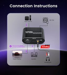 avedio saites HDMI audio ekstraktors cena un informācija | Kabeļi un vadi | 220.lv