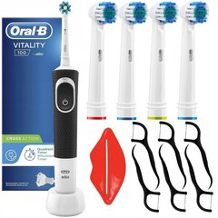 Oral-B Vitality 100 Black + 4 rezerves uzgaļi precizitāte cena un informācija | Elektriskās zobu birstes | 220.lv