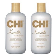 CHI KERATIN Conditioner matu atjaunojošs kondicionieris 355ml x 2 cena un informācija | Matu kondicionieri, balzāmi | 220.lv