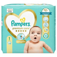 Autiņbiksītes Pampers Premium Care, Small Pack 1 izmērs, 26 gab. x 3 gab. cena un informācija | Autiņbiksītes | 220.lv