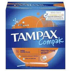 Tamponi Tampax Compak Super PLUS, 16 gab. x 3 gab. cena un informācija | Tamponi, higiēniskās paketes, ieliktnīši | 220.lv