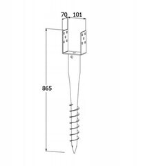 Staba pamatne tērauda 100x865mm svirnis цена и информация | Заборы и принадлежности к ним | 220.lv