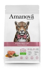 Amanova Deluxe pieaugušiem sterilizētiem kaķiem, ar lasi, 1,5 kg cena un informācija | Sausā barība kaķiem | 220.lv